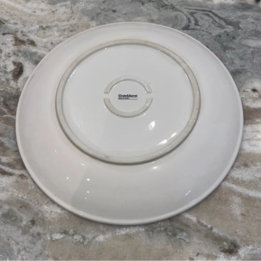 Crate & Barrel Yellow Gold Floral 14” Serving Bowl Platter Display Bowl